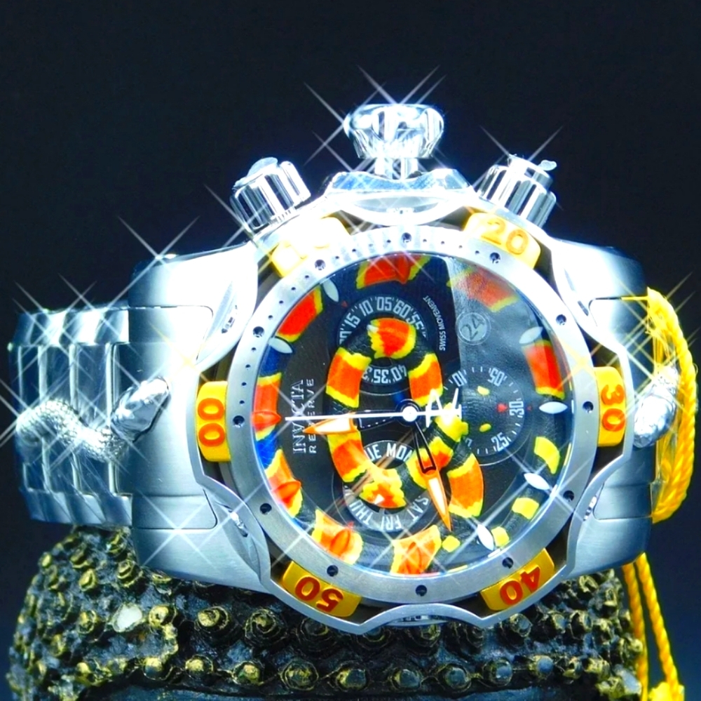 Brand New Invicta Swiss Venom Coral Snake Chrono